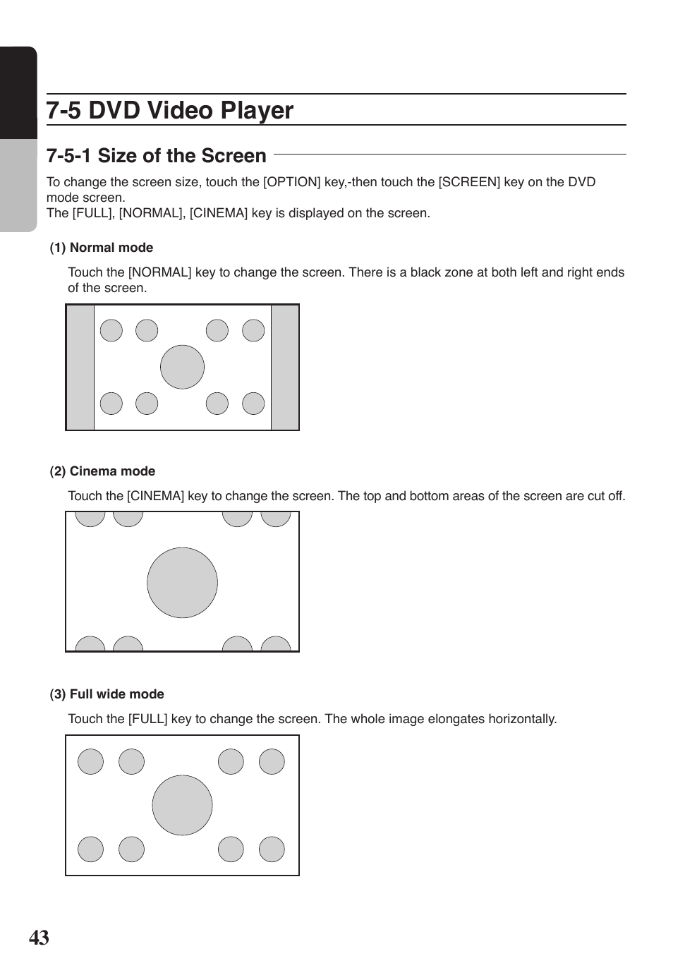 5 dvd video player, English, 5-1 size of the screen | Clarion VRX578RUSB User Manual | Page 42 / 68