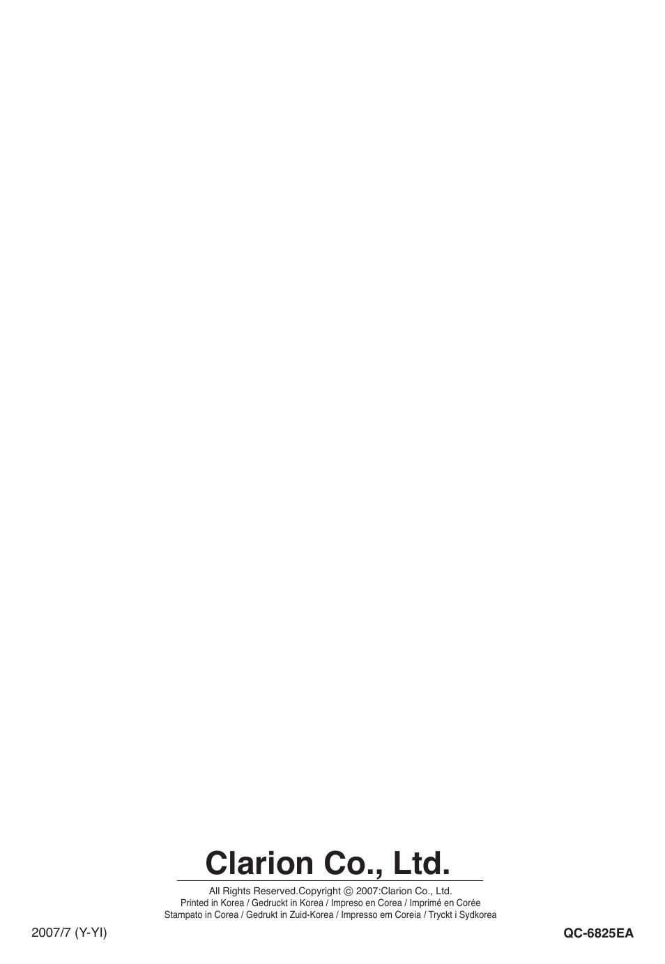 Clarion co., ltd | Clarion VRX578RUSB User Manual | Page 68 / 68