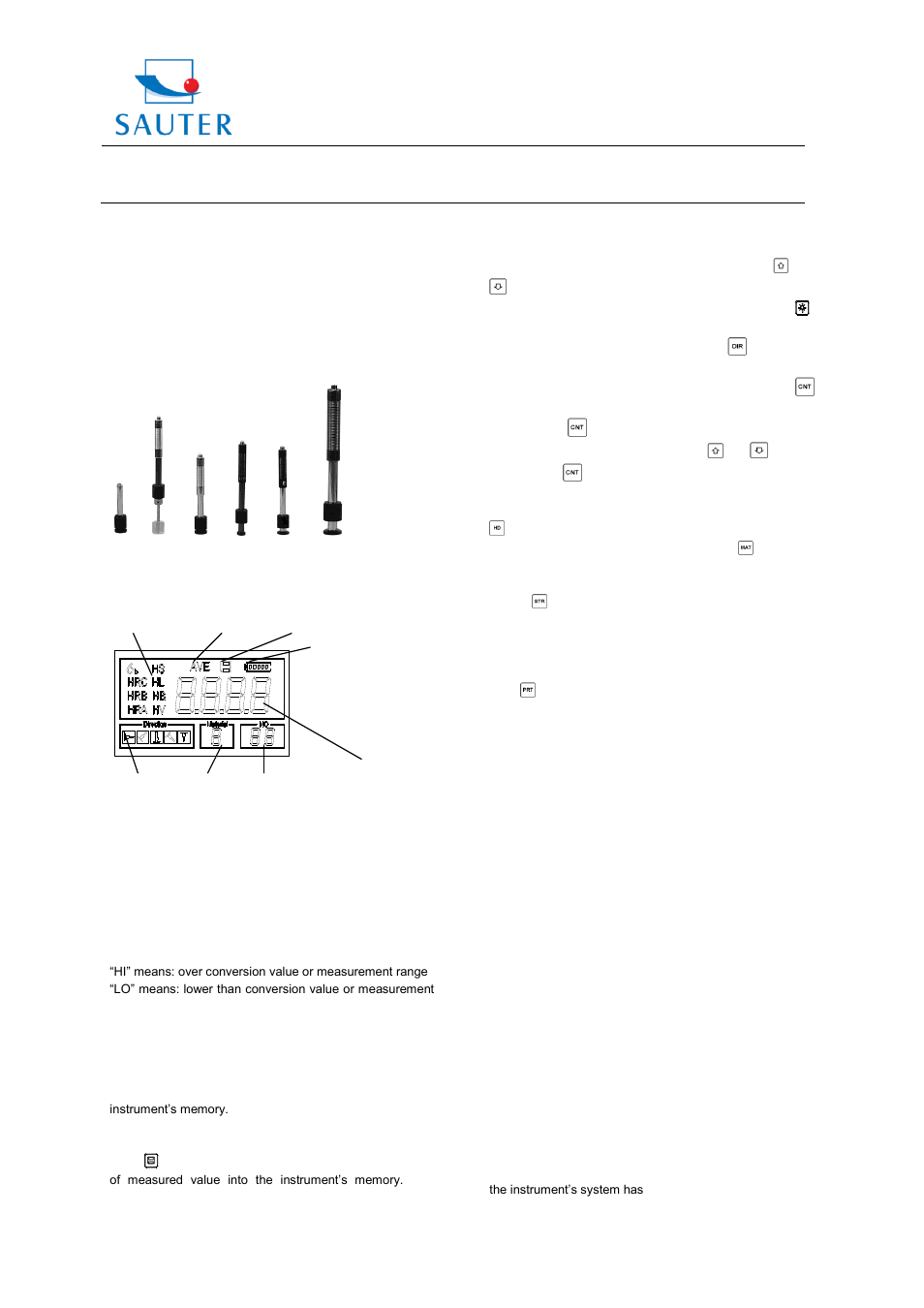 Instruction manual hmp, Sauter gmbh | KERN & SOHN HMP User Manual | Page 3 / 10