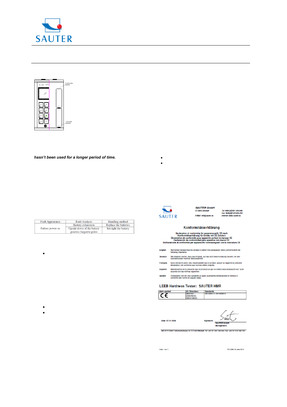 Instruction manual hmr, Sauter gmbh | KERN & SOHN HMR User Manual | Page 10 / 12