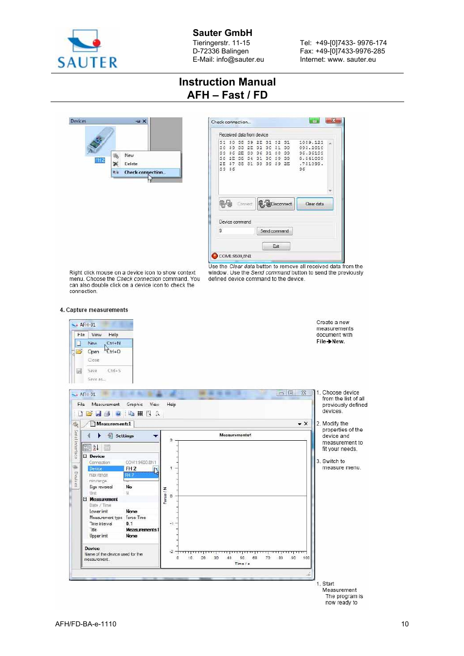 Instruction manual afh – fast / fd | KERN & SOHN AFH FD User Manual | Page 10 / 12