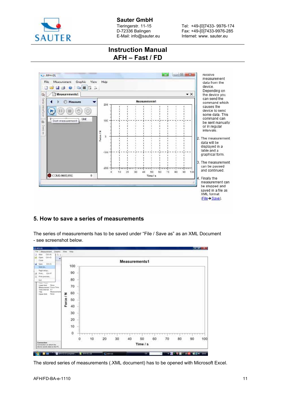 Instruction manual afh – fast / fd | KERN & SOHN AFH FD User Manual | Page 11 / 12
