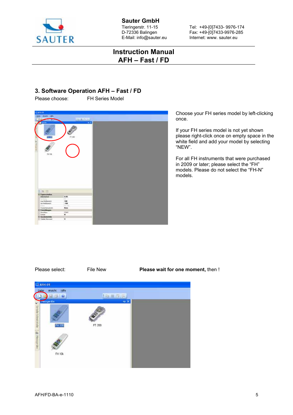 Instruction manual afh – fast / fd | KERN & SOHN AFH FD User Manual | Page 5 / 12
