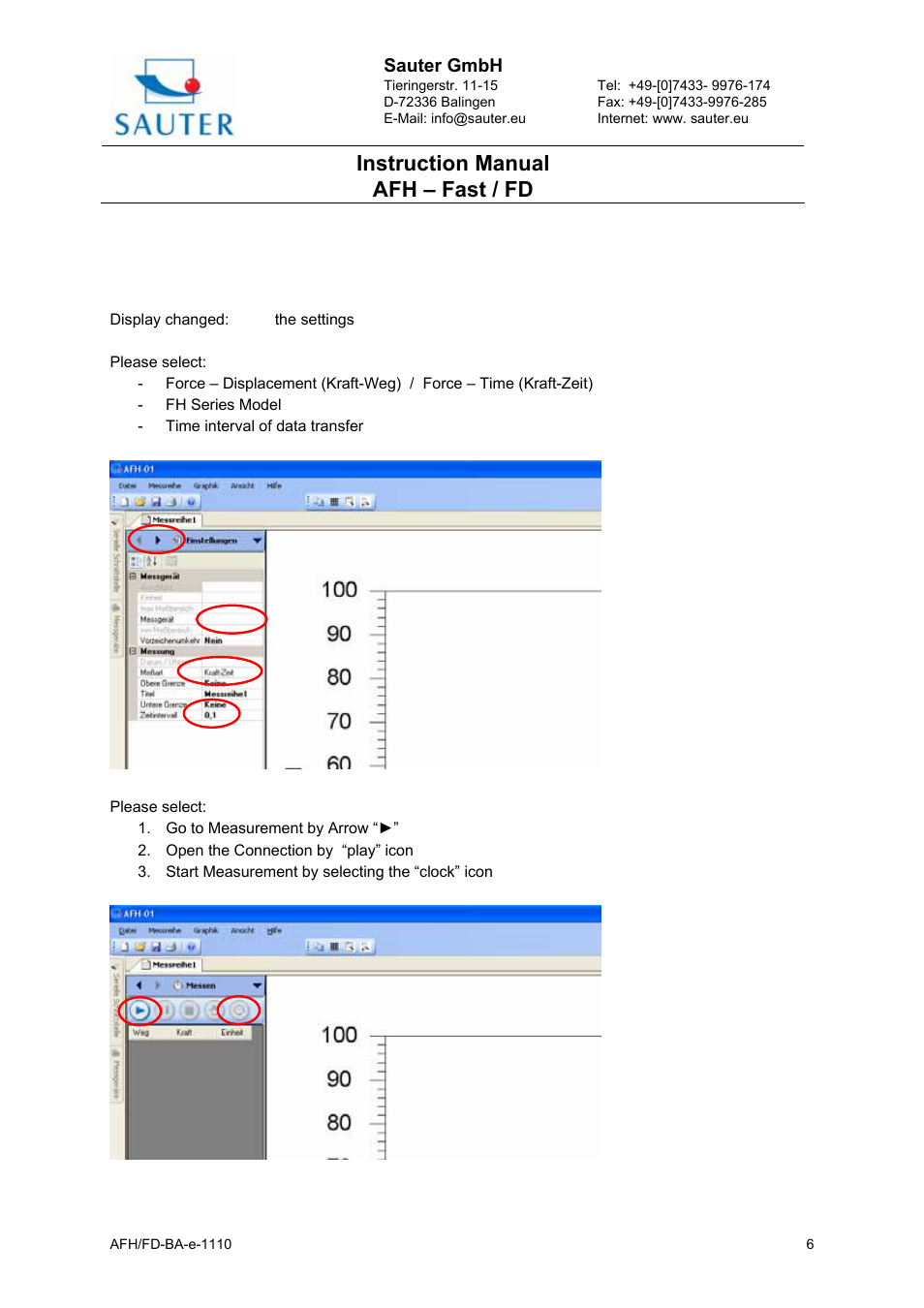 Instruction manual afh – fast / fd | KERN & SOHN AFH FD User Manual | Page 6 / 12