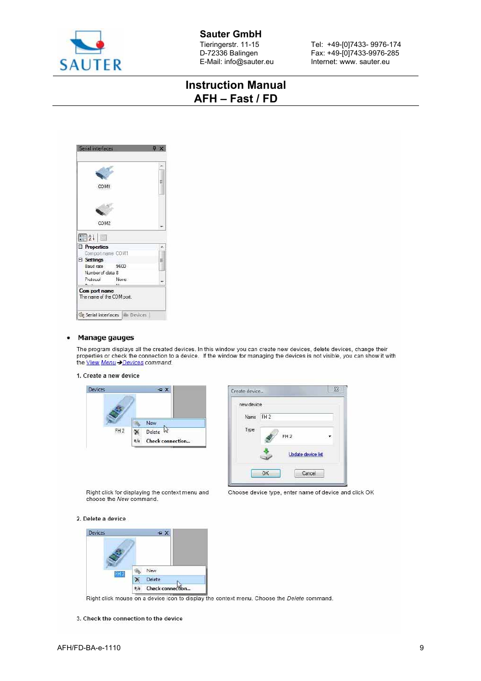 Instruction manual afh – fast / fd | KERN & SOHN AFH FD User Manual | Page 9 / 12
