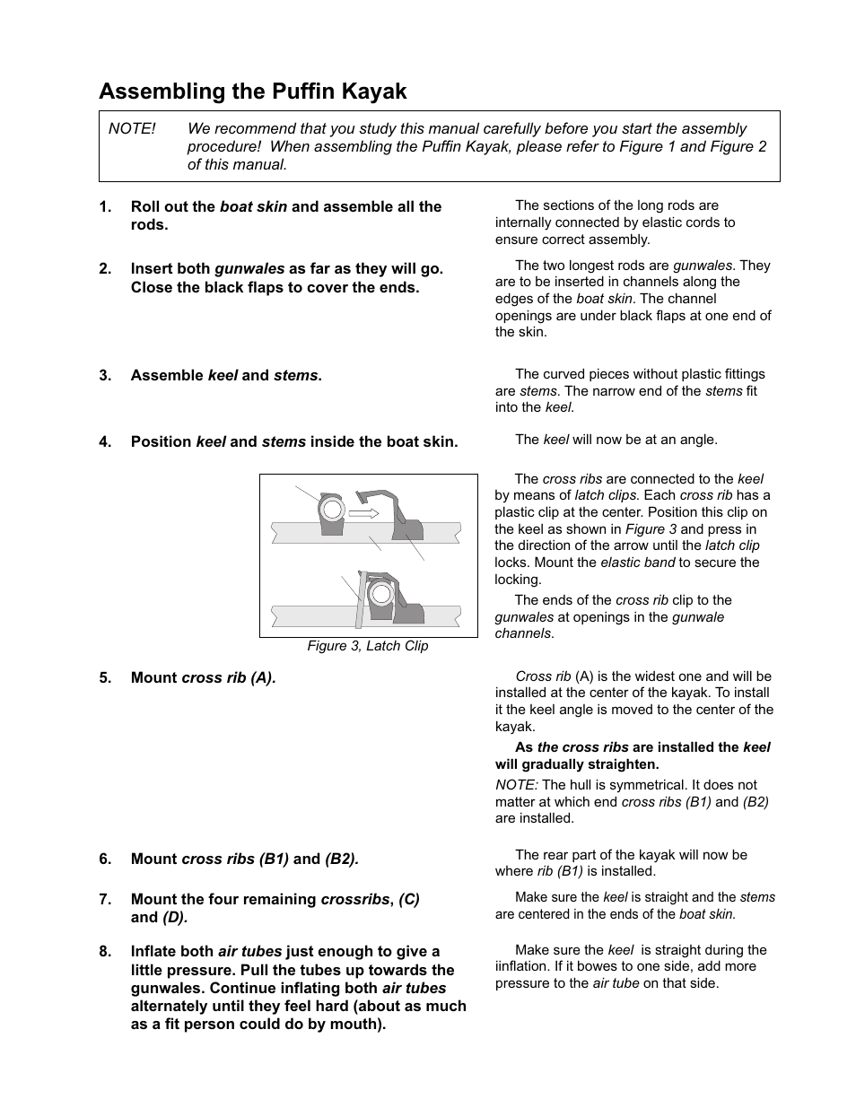Assembling the puffin kayak | KERO Puffin 12 User Manual | Page 3 / 7