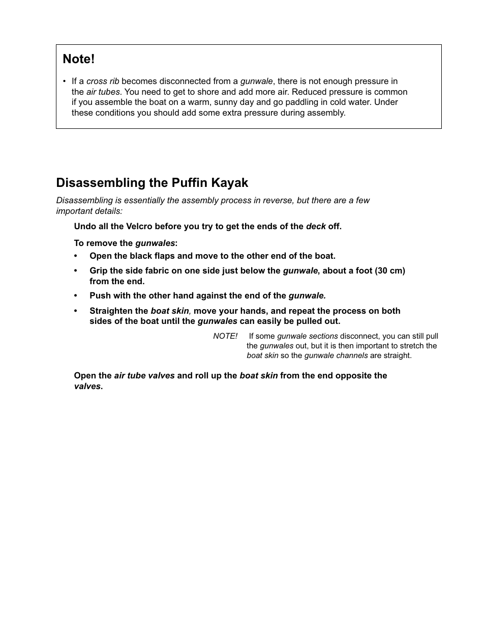 Disassembling the puffin kayak | KERO Puffin 12 User Manual | Page 5 / 7