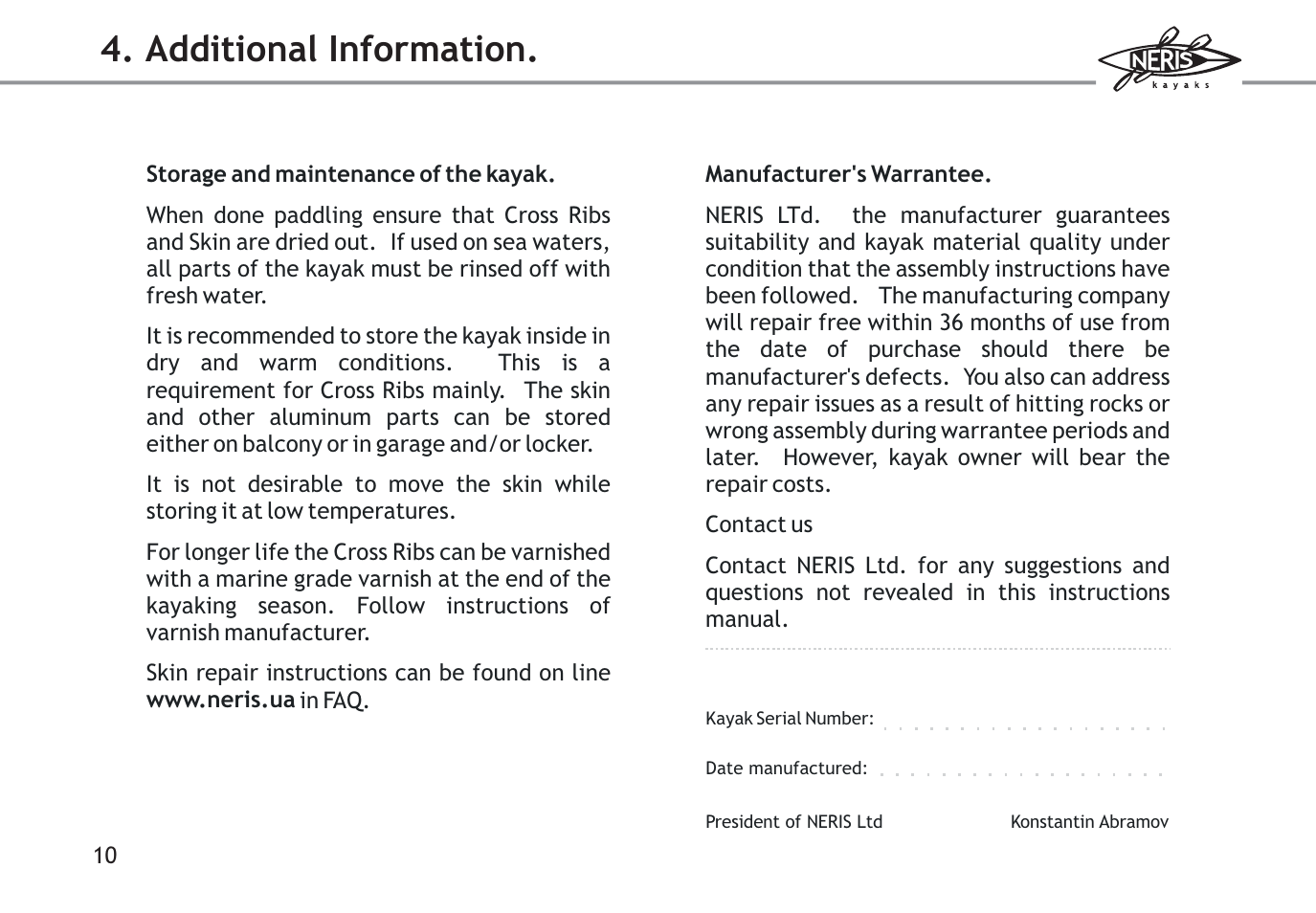 Additional information | KERO Neris ALU 2 User Manual | Page 11 / 12