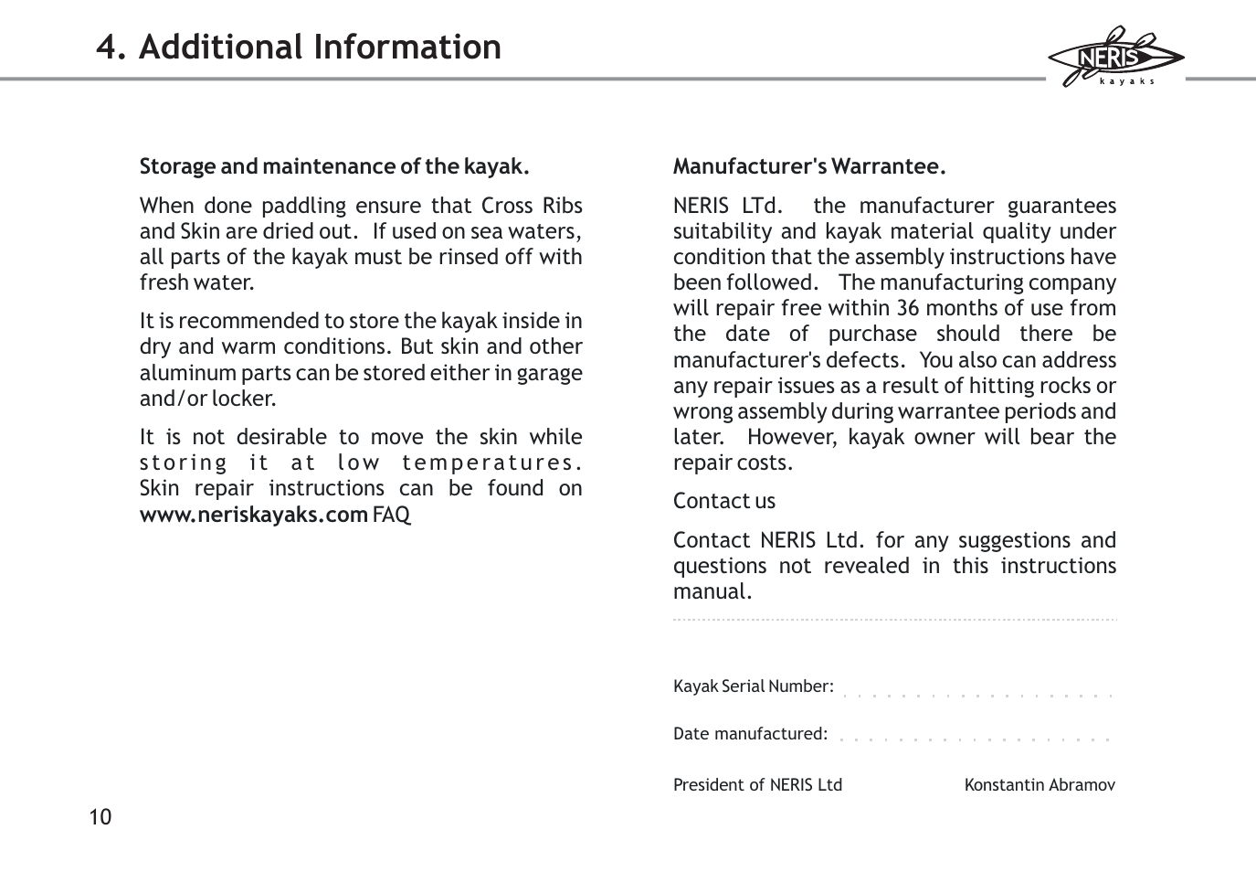 Additional information | KERO Neris ALU 3 User Manual | Page 11 / 12