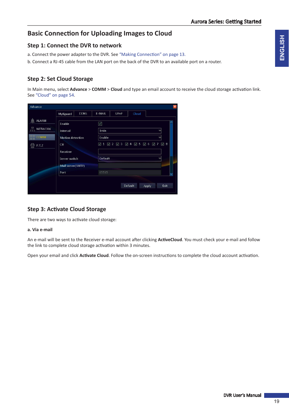 Basic connection for uploading images to cloud | KGUARD Security AR 1621-2CKT001 User Manual | Page 19 / 81