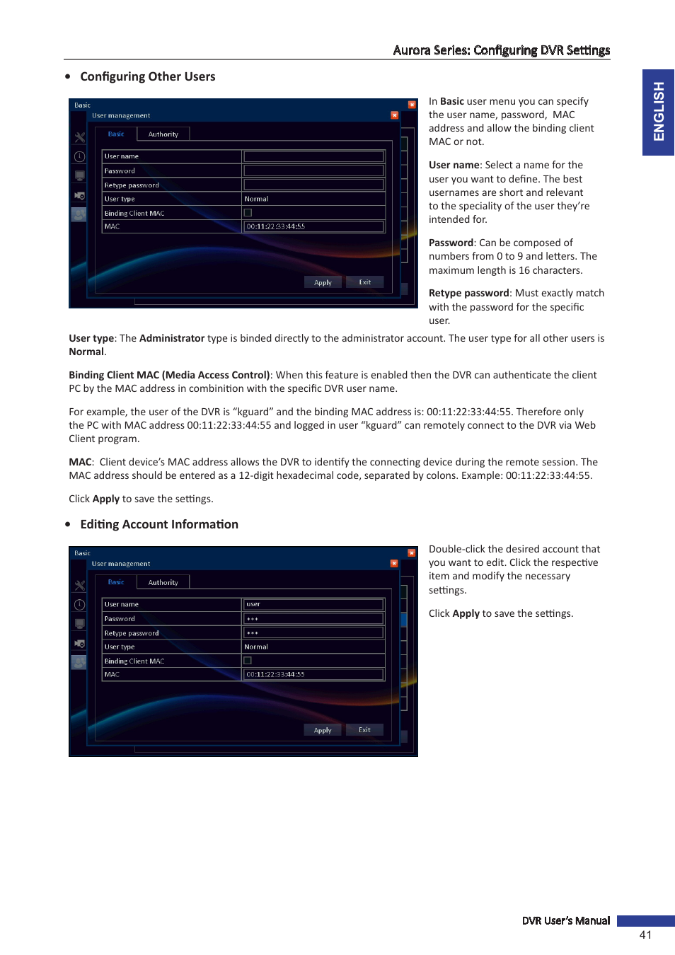 KGUARD Security AR 1621-2CKT001 User Manual | Page 41 / 81