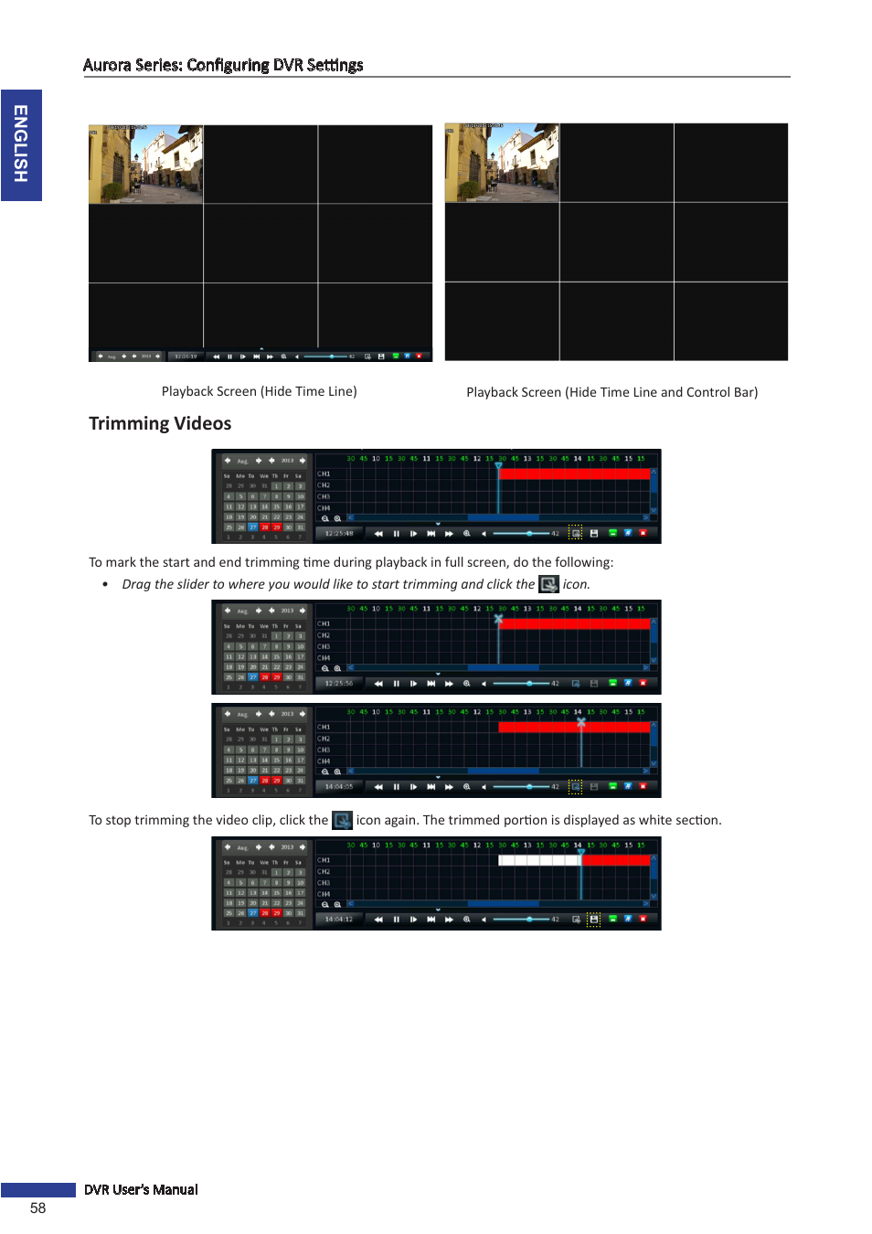 Trimming videos | KGUARD Security AR 1621-2CKT001 User Manual | Page 58 / 81