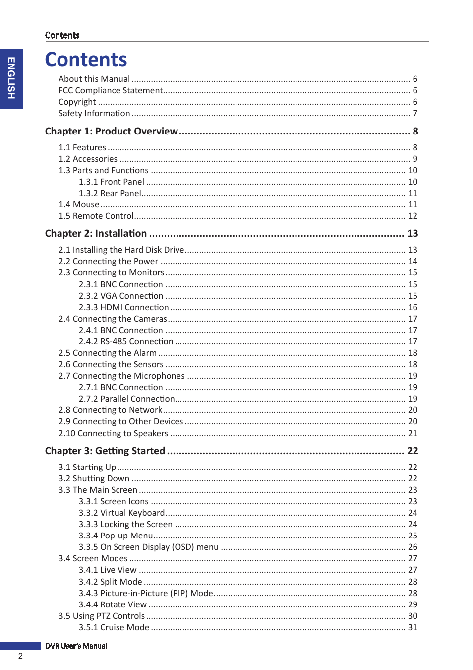 KGUARD Security BR1611P User Manual | Page 2 / 107
