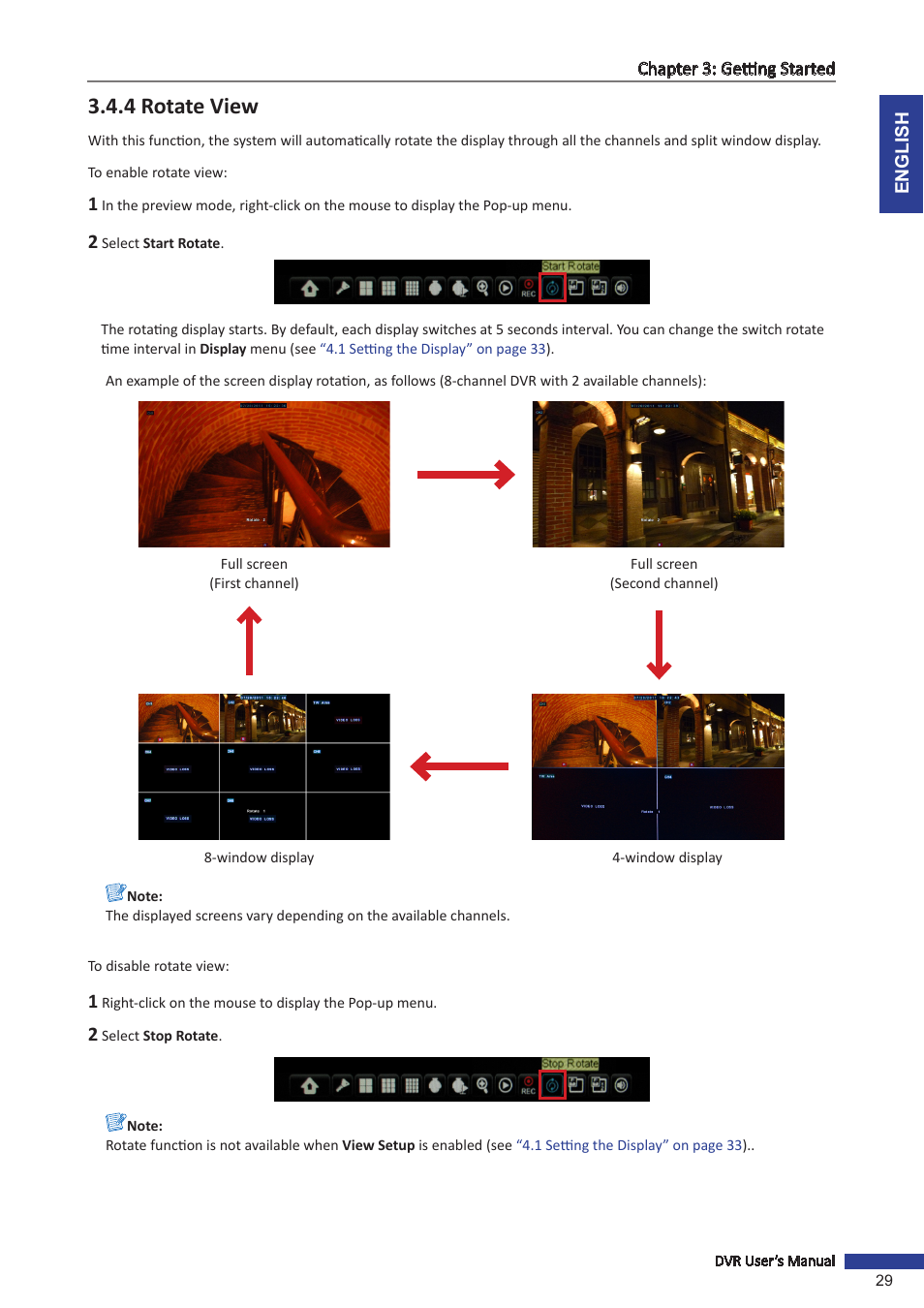 4 rotate view | KGUARD Security BR1611P User Manual | Page 29 / 107