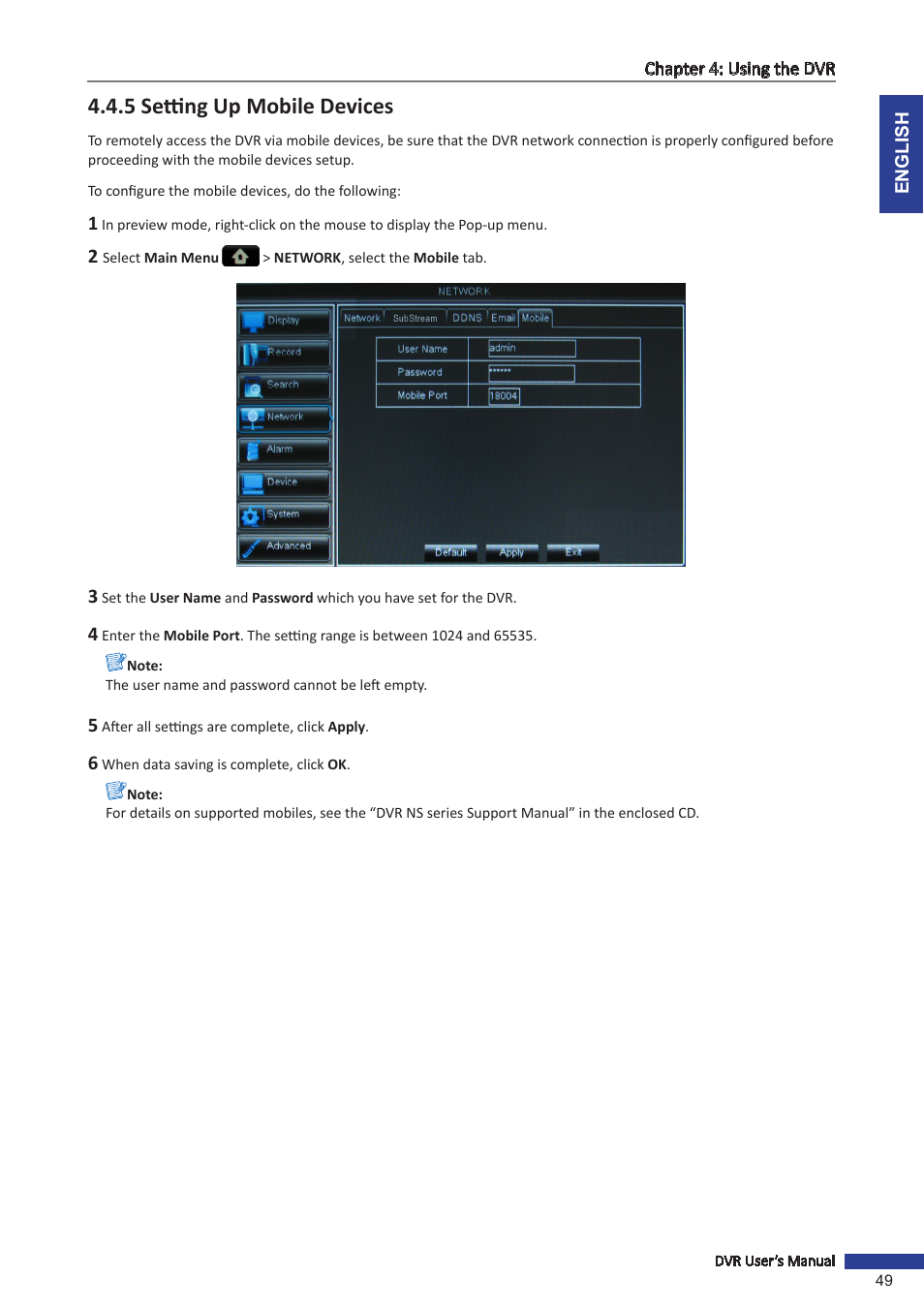 5 setting up mobile devices | KGUARD Security BR1611P User Manual | Page 49 / 107