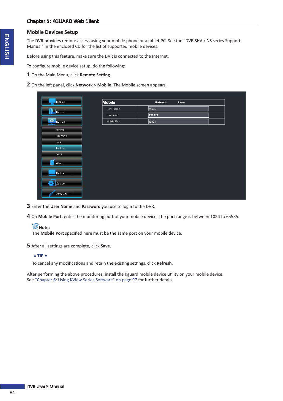Mobile devices setup | KGUARD Security BR1611P User Manual | Page 84 / 107