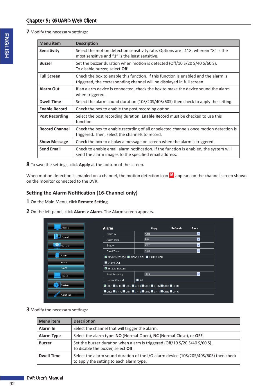 KGUARD Security BR1601 User Manual | Page 92 / 113