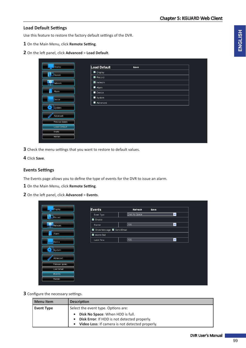 KGUARD Security BR1601 User Manual | Page 99 / 113