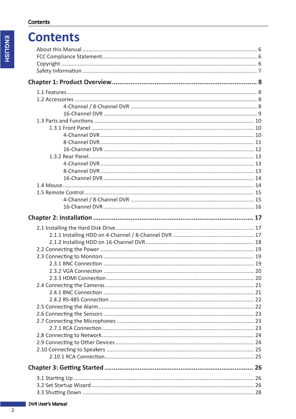 KGUARD Security BR1621 User Manual | Page 2 / 116