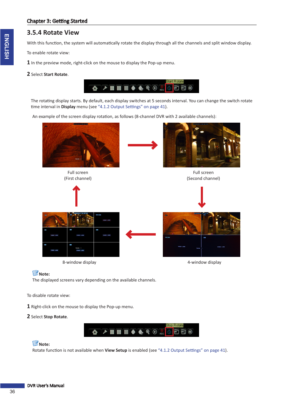 4 rotate view | KGUARD Security BR1621 User Manual | Page 36 / 116
