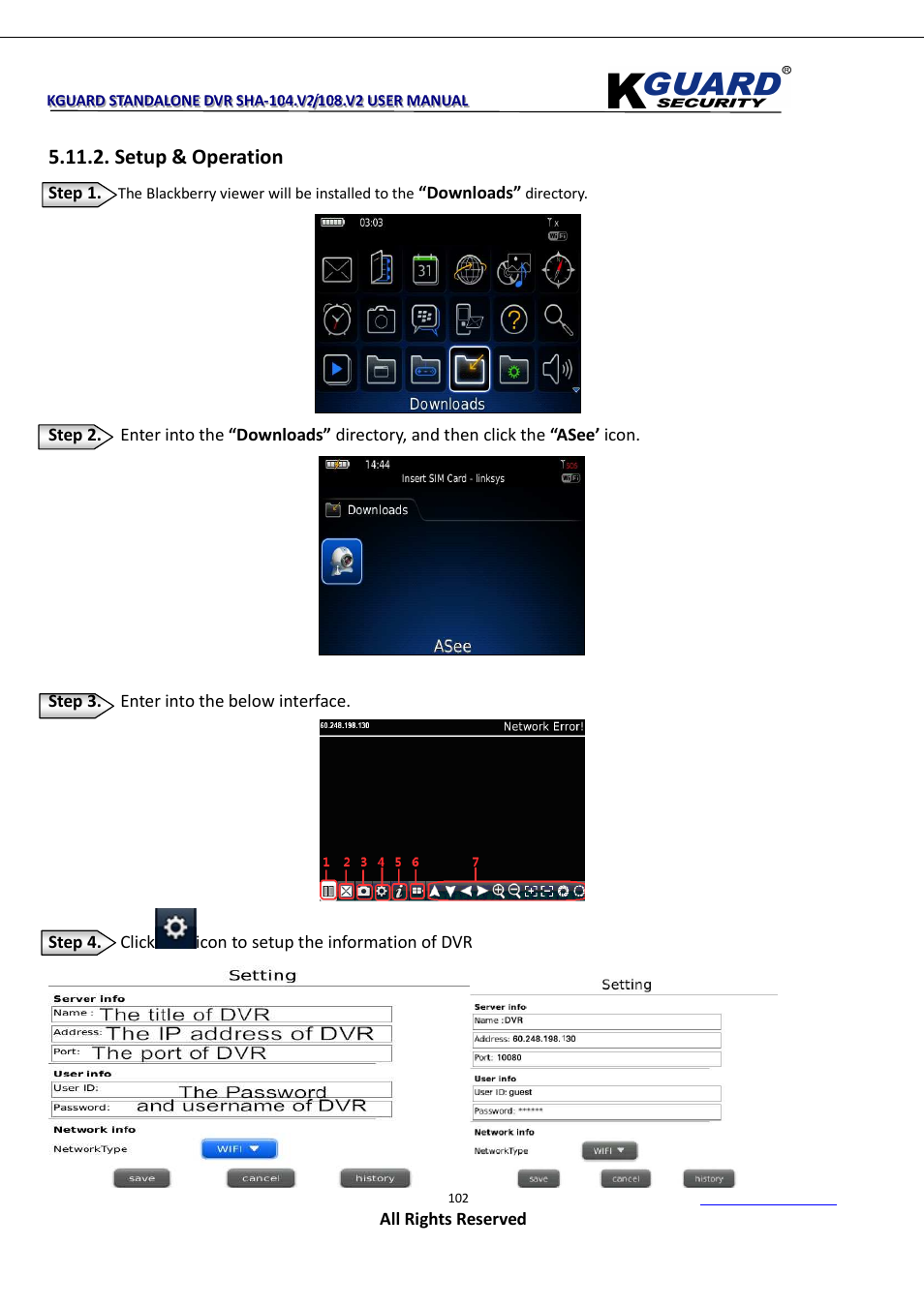 Setup & operation | KGUARD Security SHA108.V2 User Manual | Page 106 / 147