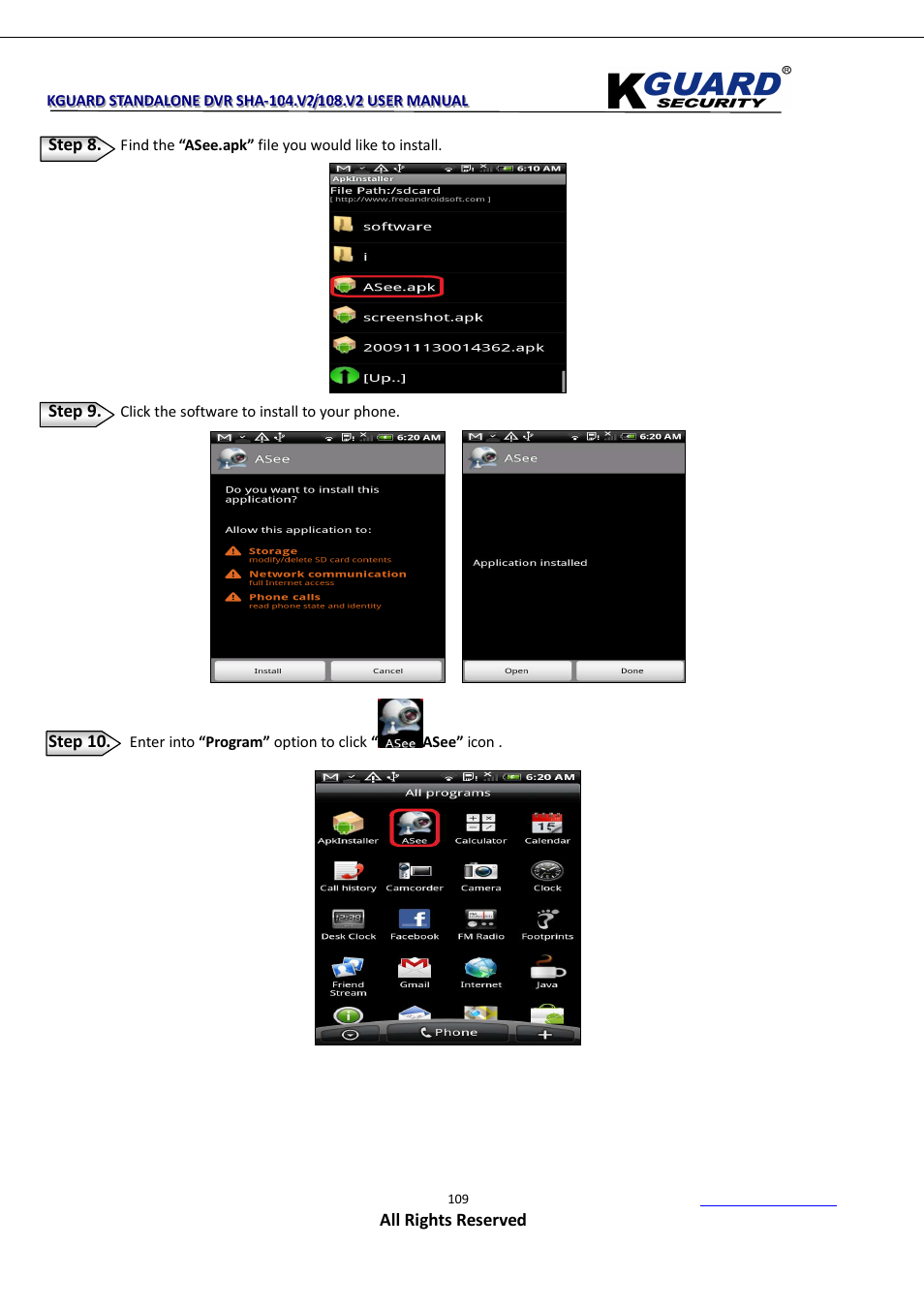 KGUARD Security SHA108.V2 User Manual | Page 113 / 147