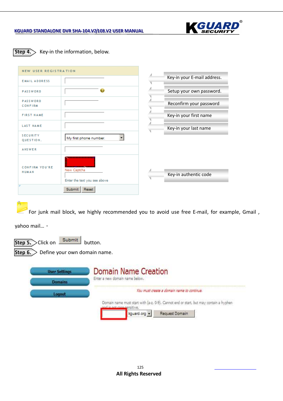KGUARD Security SHA108.V2 User Manual | Page 129 / 147