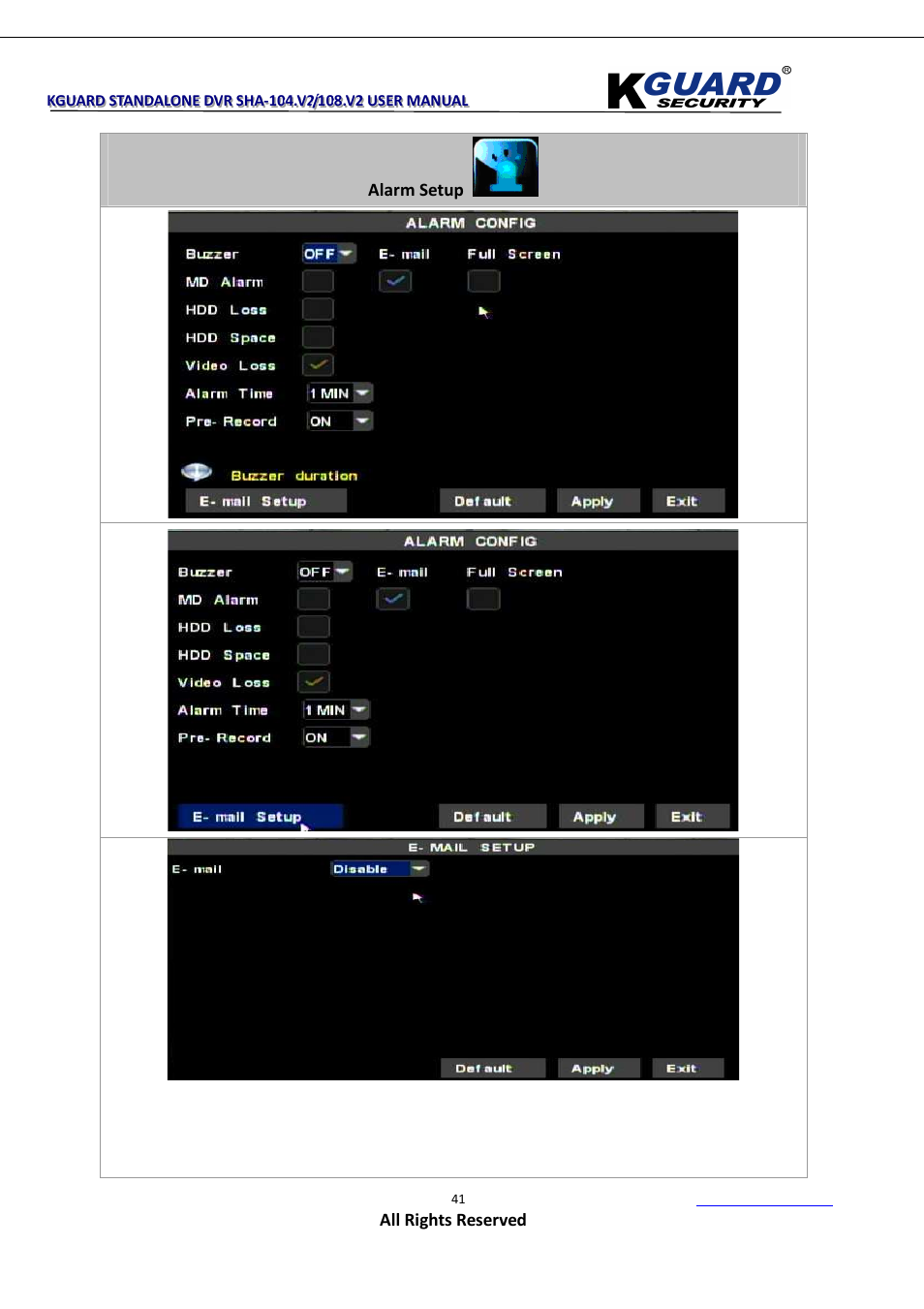 KGUARD Security SHA108.V2 User Manual | Page 45 / 147