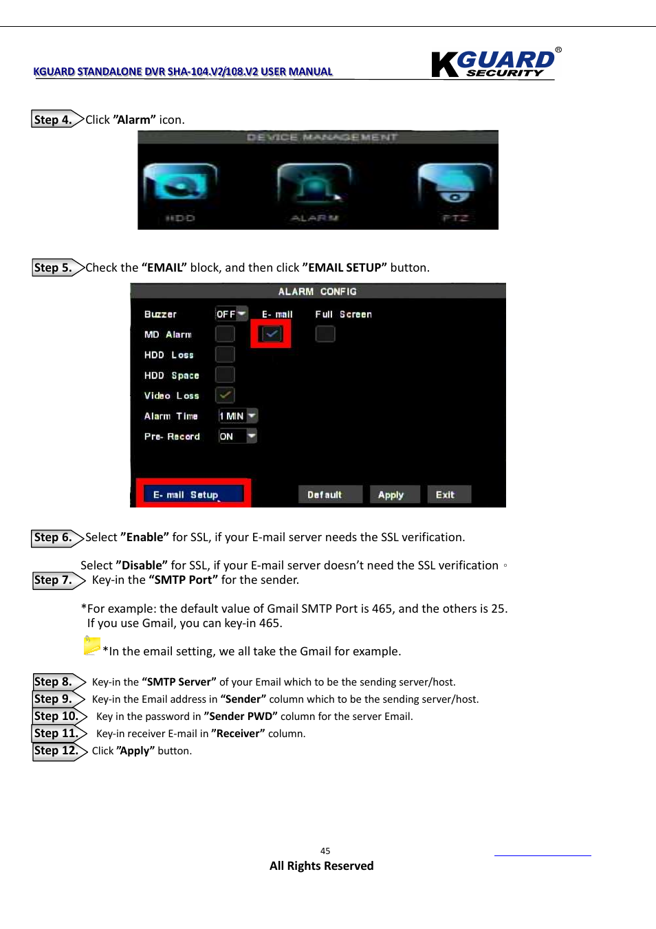 KGUARD Security SHA108.V2 User Manual | Page 49 / 147