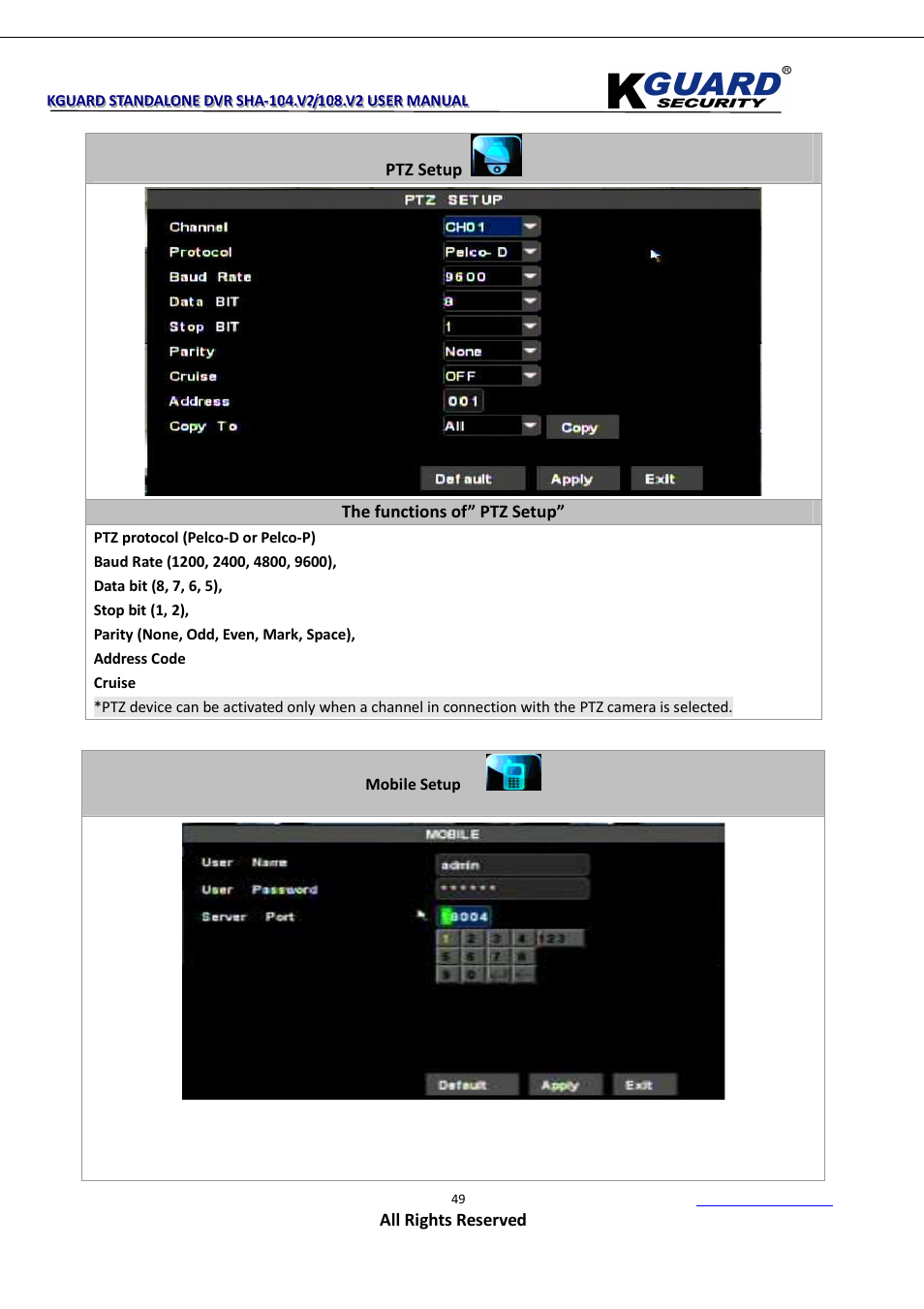 KGUARD Security SHA108.V2 User Manual | Page 53 / 147