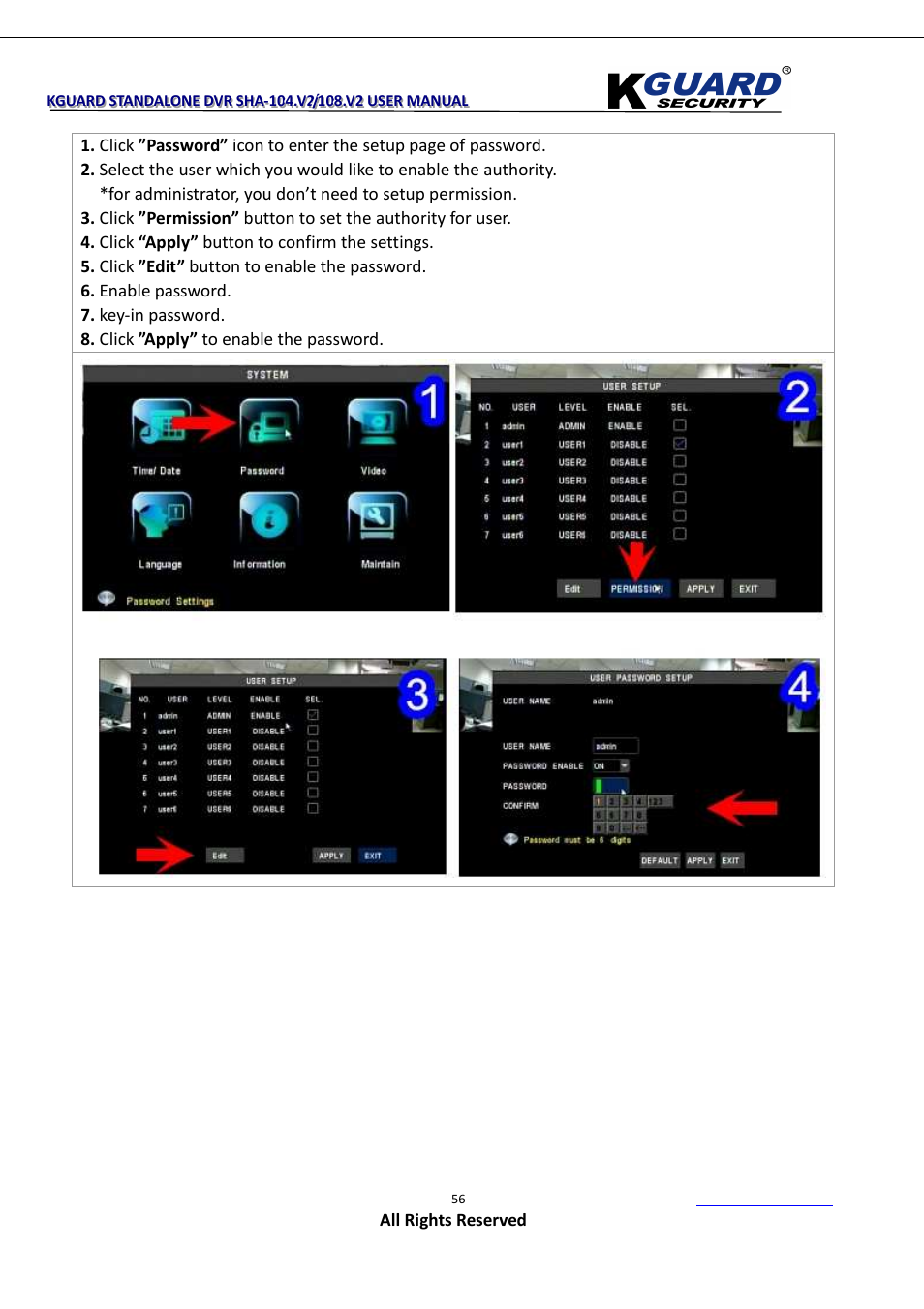 KGUARD Security SHA108.V2 User Manual | Page 60 / 147