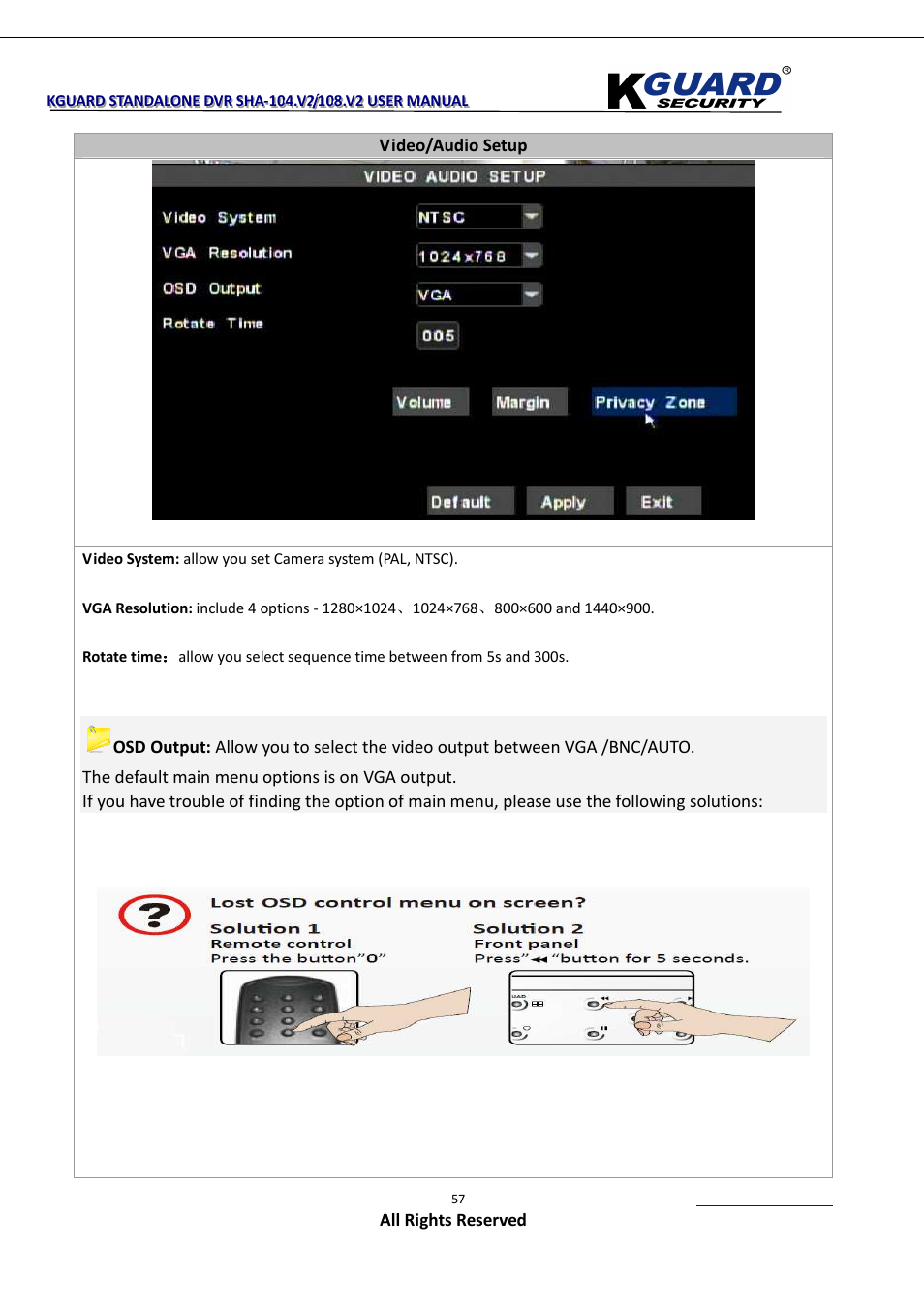 KGUARD Security SHA108.V2 User Manual | Page 61 / 147