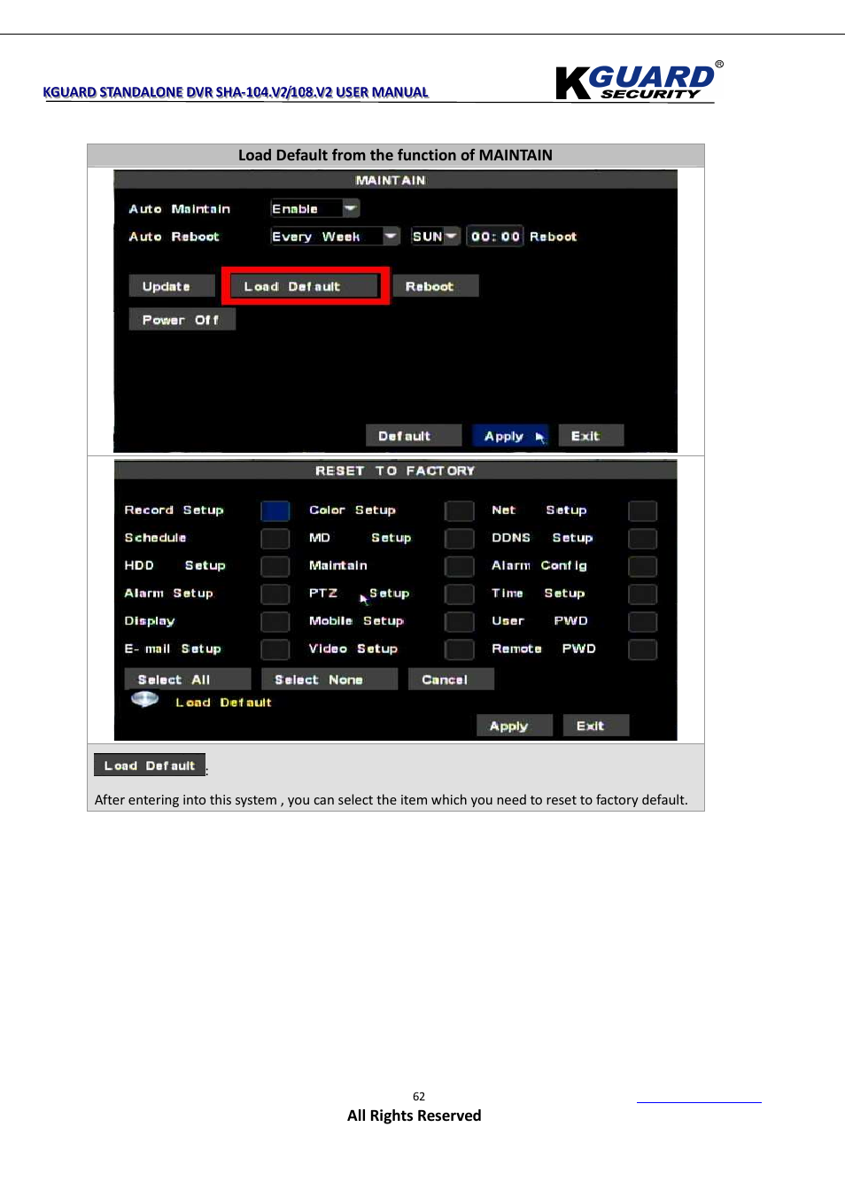 KGUARD Security SHA108.V2 User Manual | Page 66 / 147