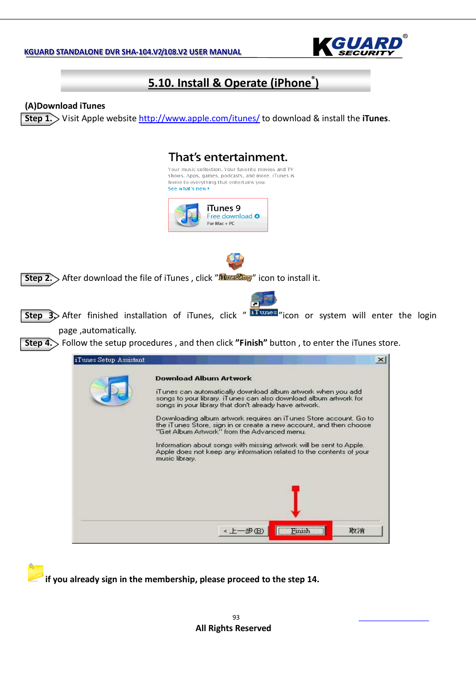 Install & operate (iphone | KGUARD Security SHA108.V2 User Manual | Page 97 / 147