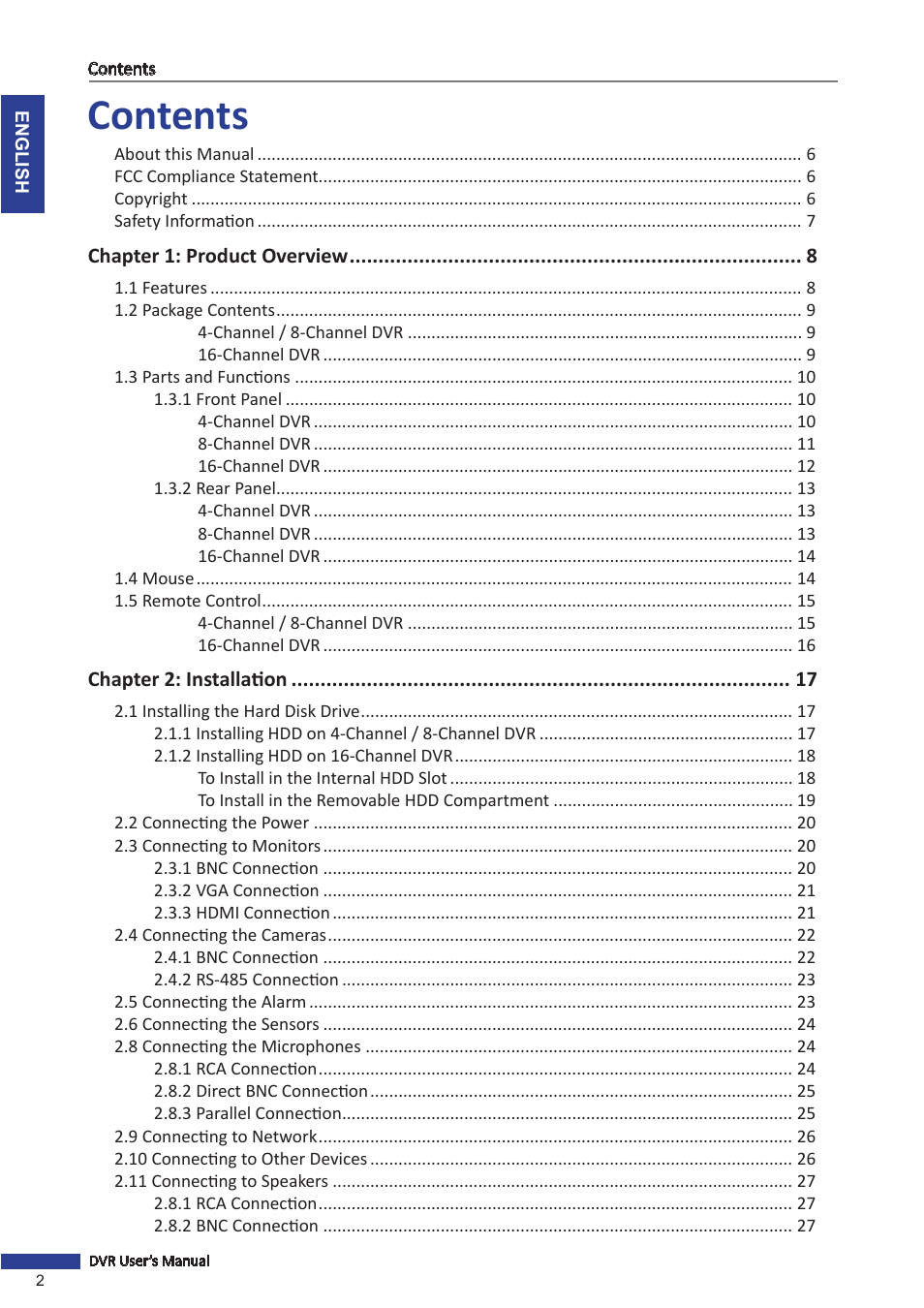 KGUARD Security SHA116.V2 User Manual | Page 2 / 99