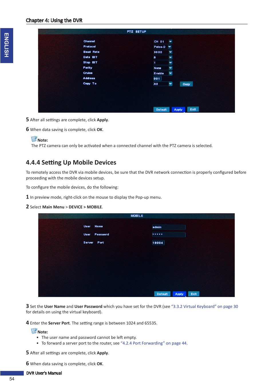4 setting up mobile devices | KGUARD Security SHA116.V2 User Manual | Page 54 / 99