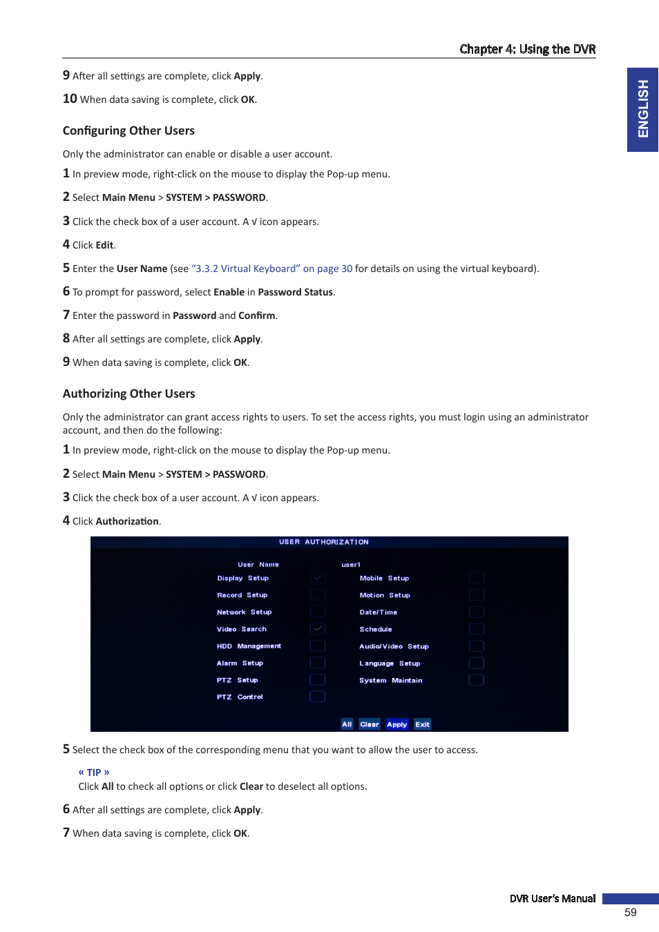 Configuring other users, Authorizing other users, Configuring other users authorizing other users | Access, see | KGUARD Security SHA116.V2 User Manual | Page 59 / 99