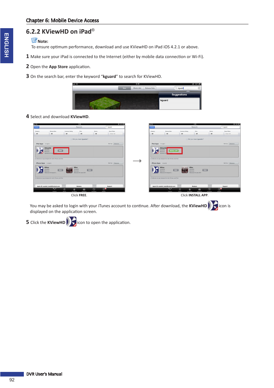 2 kviewhd on ipad | KGUARD Security SHA116.V2 User Manual | Page 92 / 99