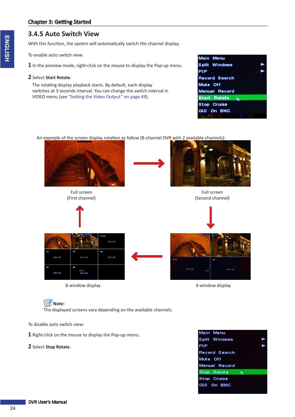 5 auto switch view | KGUARD Security SHA24 User Manual | Page 24 / 85
