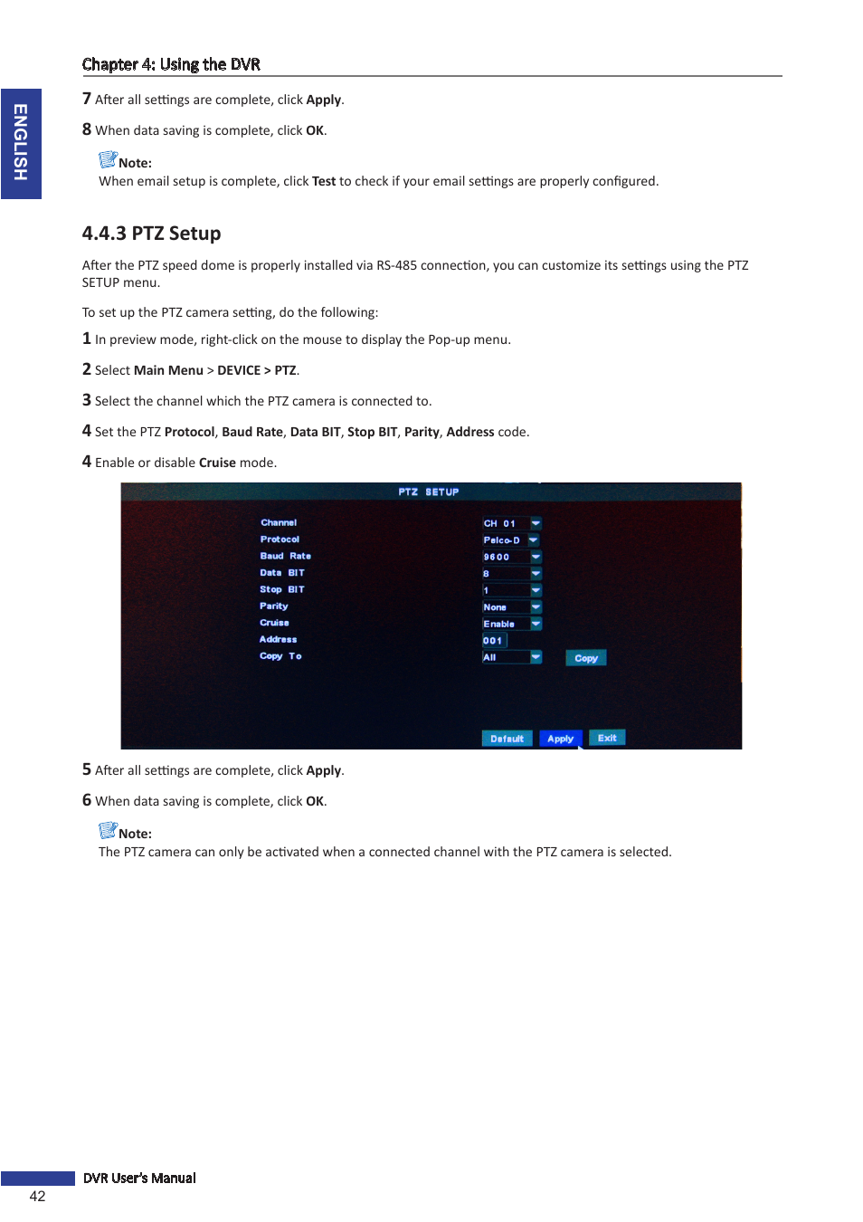3 ptz setup | KGUARD Security SHA24 User Manual | Page 42 / 85