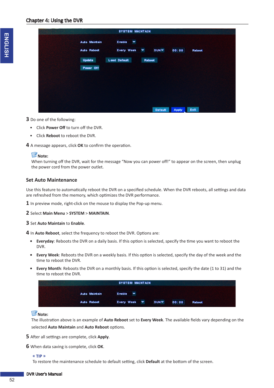Set auto maintenance | KGUARD Security SHA24 User Manual | Page 52 / 85