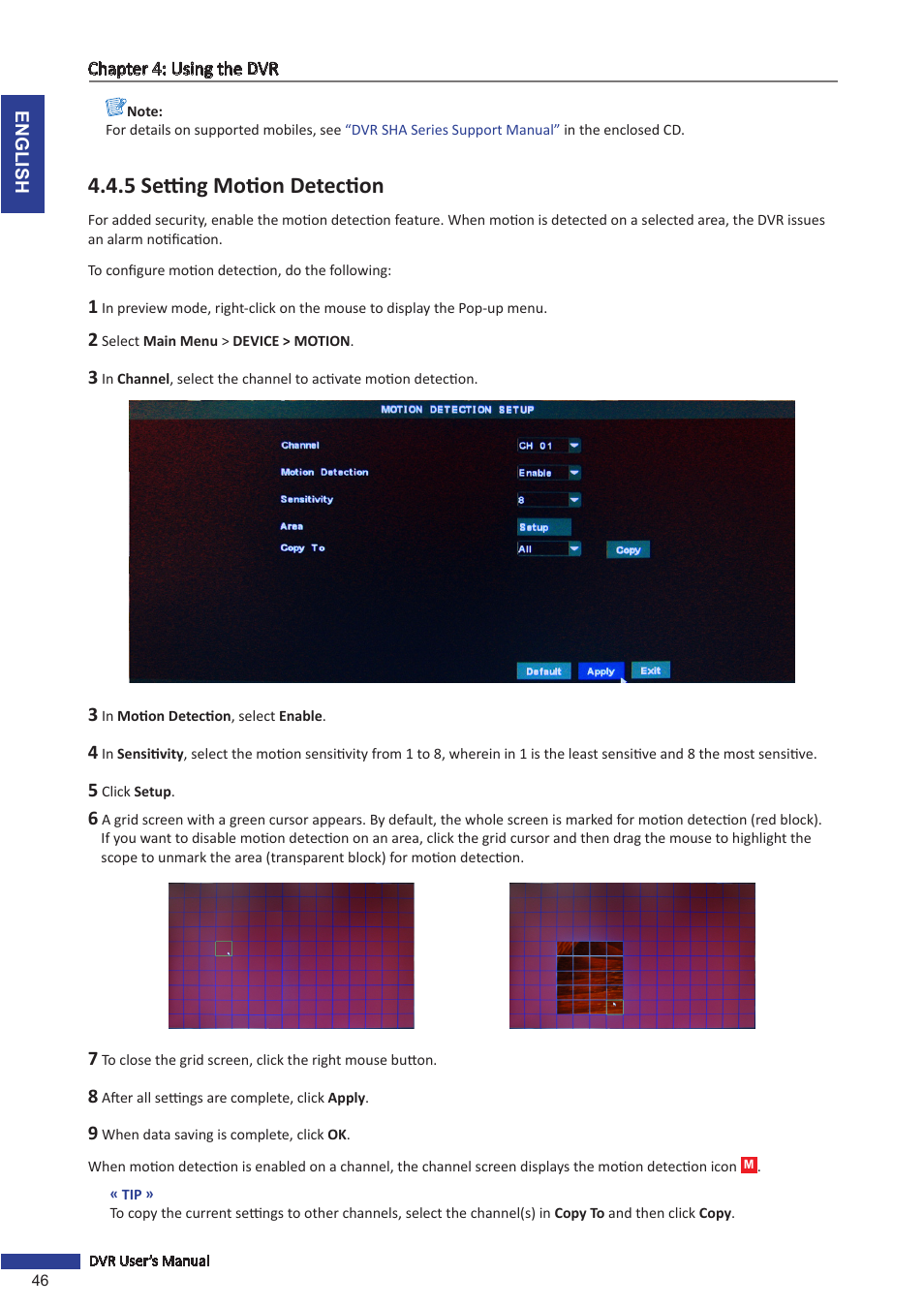 5 setting motion detection | KGUARD Security SHA28 User Manual | Page 46 / 88