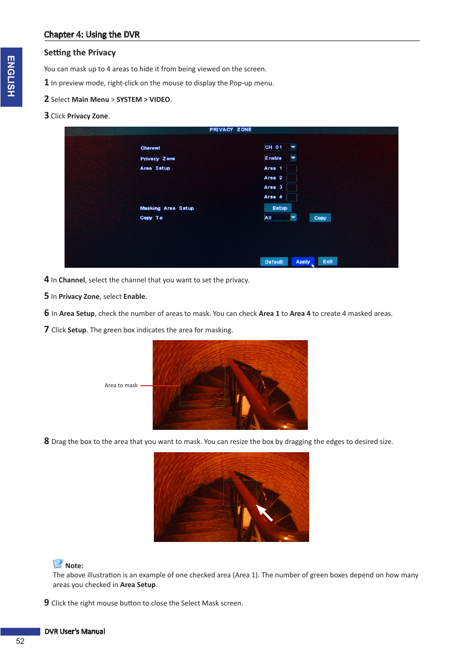 Setting the privacy | KGUARD Security SHA28 User Manual | Page 52 / 88