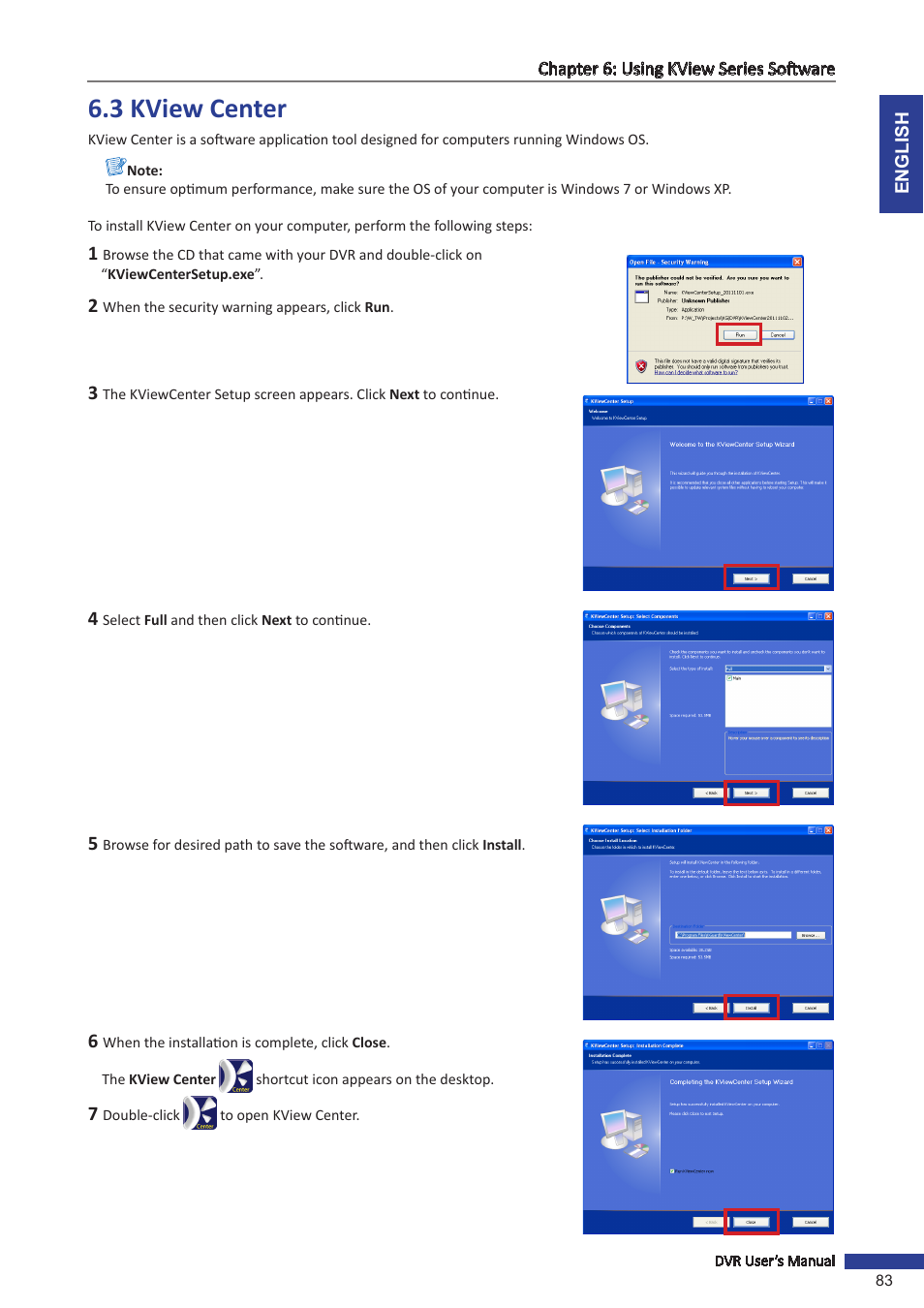 3 kview center | KGUARD Security SHA28 User Manual | Page 83 / 88