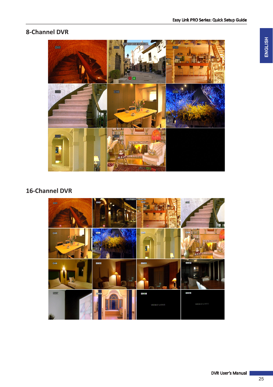Channel dvr, Channel dvr 16-channel dvr | KGUARD Security EL1622 User Manual | Page 25 / 105
