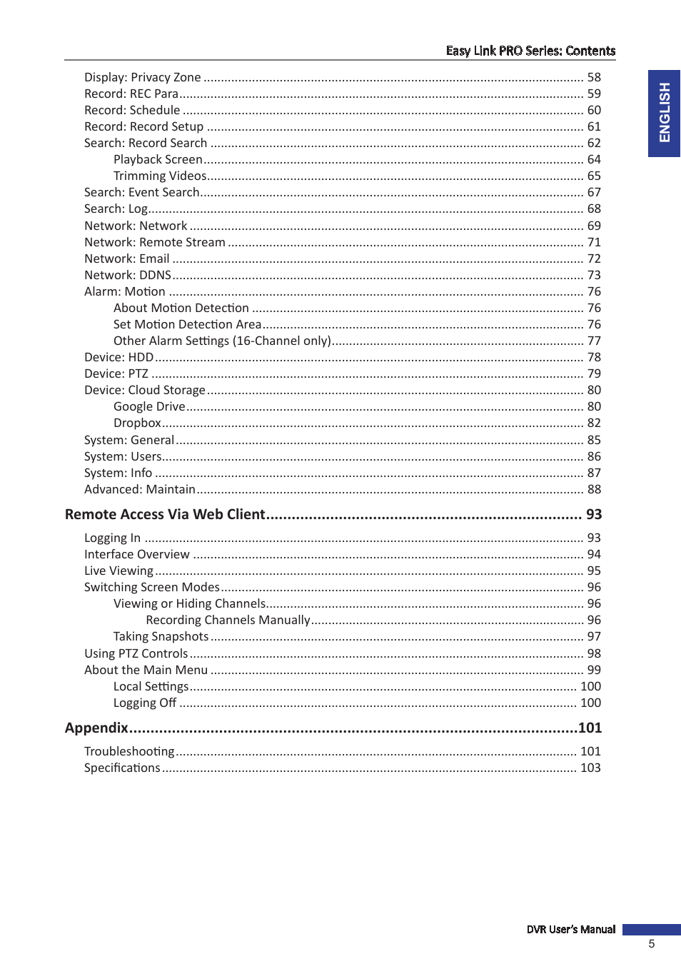 KGUARD Security EL1622 User Manual | Page 5 / 105