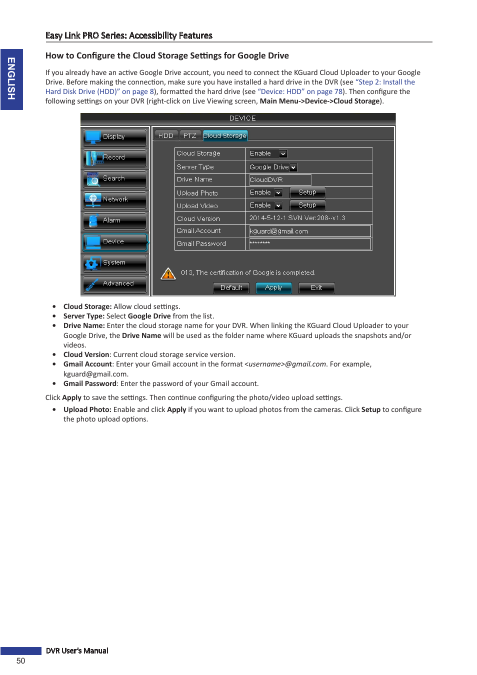 KGUARD Security EL1622 User Manual | Page 50 / 105