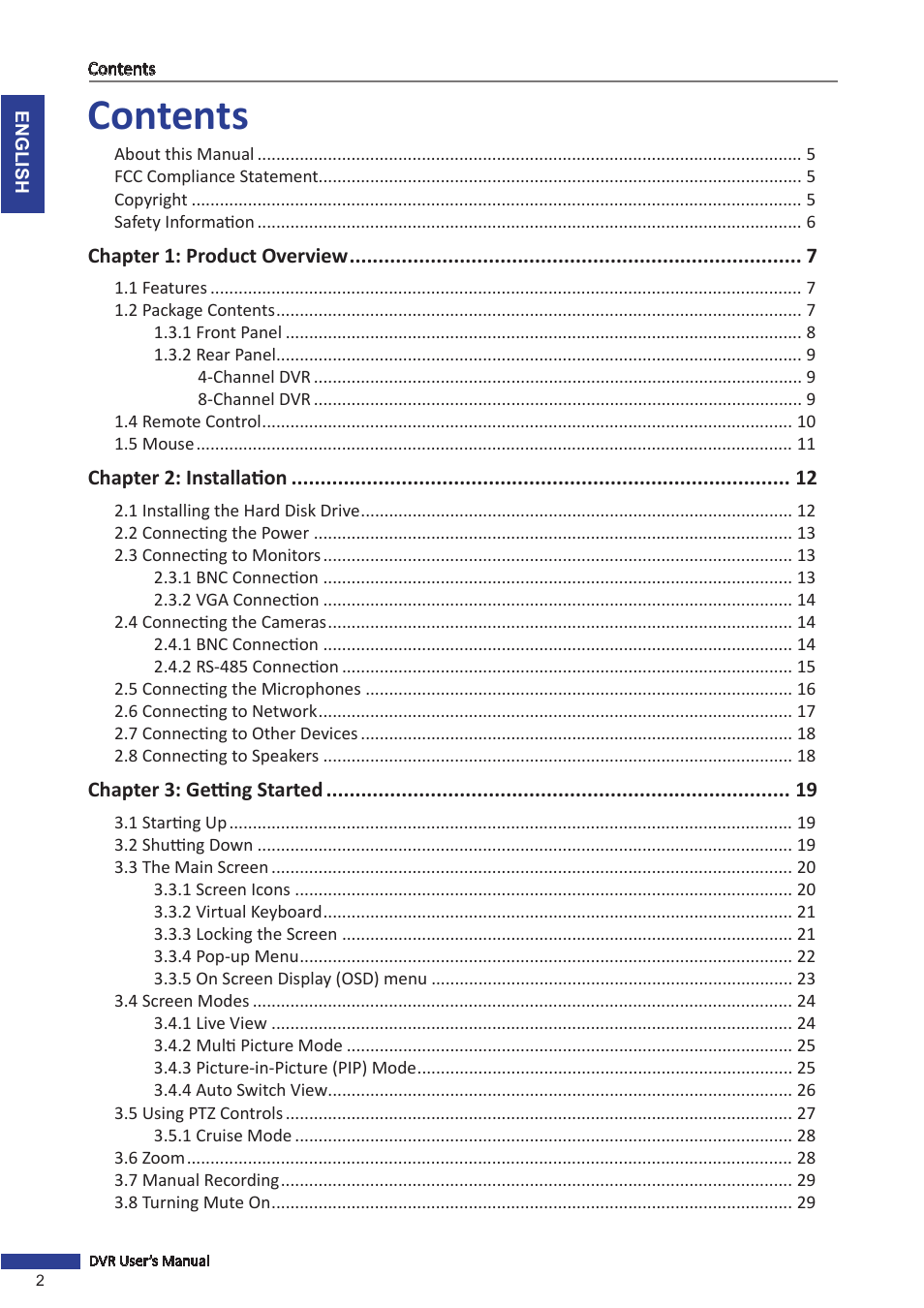 KGUARD Security OT801 User Manual | Page 2 / 86