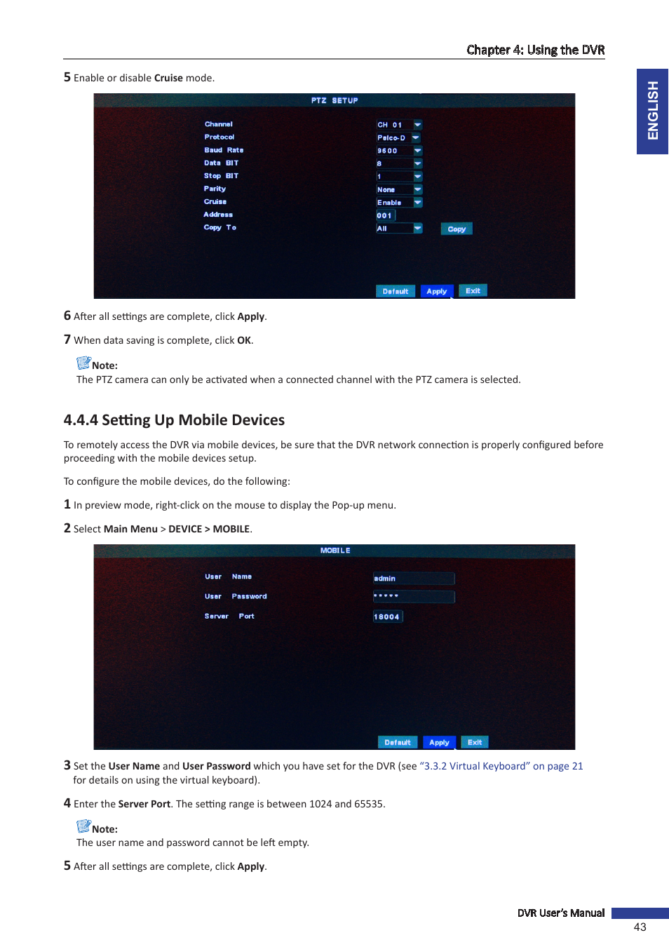 4 setting up mobile devices | KGUARD Security OT801 User Manual | Page 43 / 86