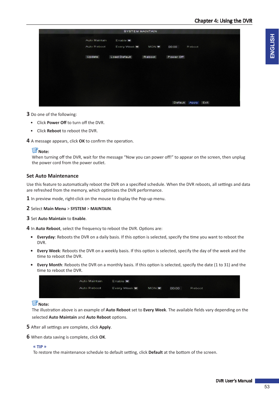 Set auto maintenance | KGUARD Security OT801 User Manual | Page 53 / 86